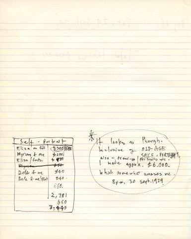 Page from the exhibition records of daily sales